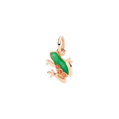 Charm Dodo Nature grenouille en or rose et email